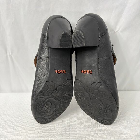 Taos Shoes Womens Size 9 Black Leather Angel Mary Jane Heel Adjustable Strap - Picture 11 of 11